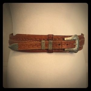 Tan leather western style belt sz 30